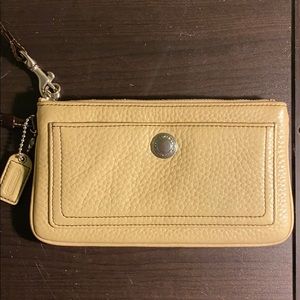 Coach Cream Leather Wristlet